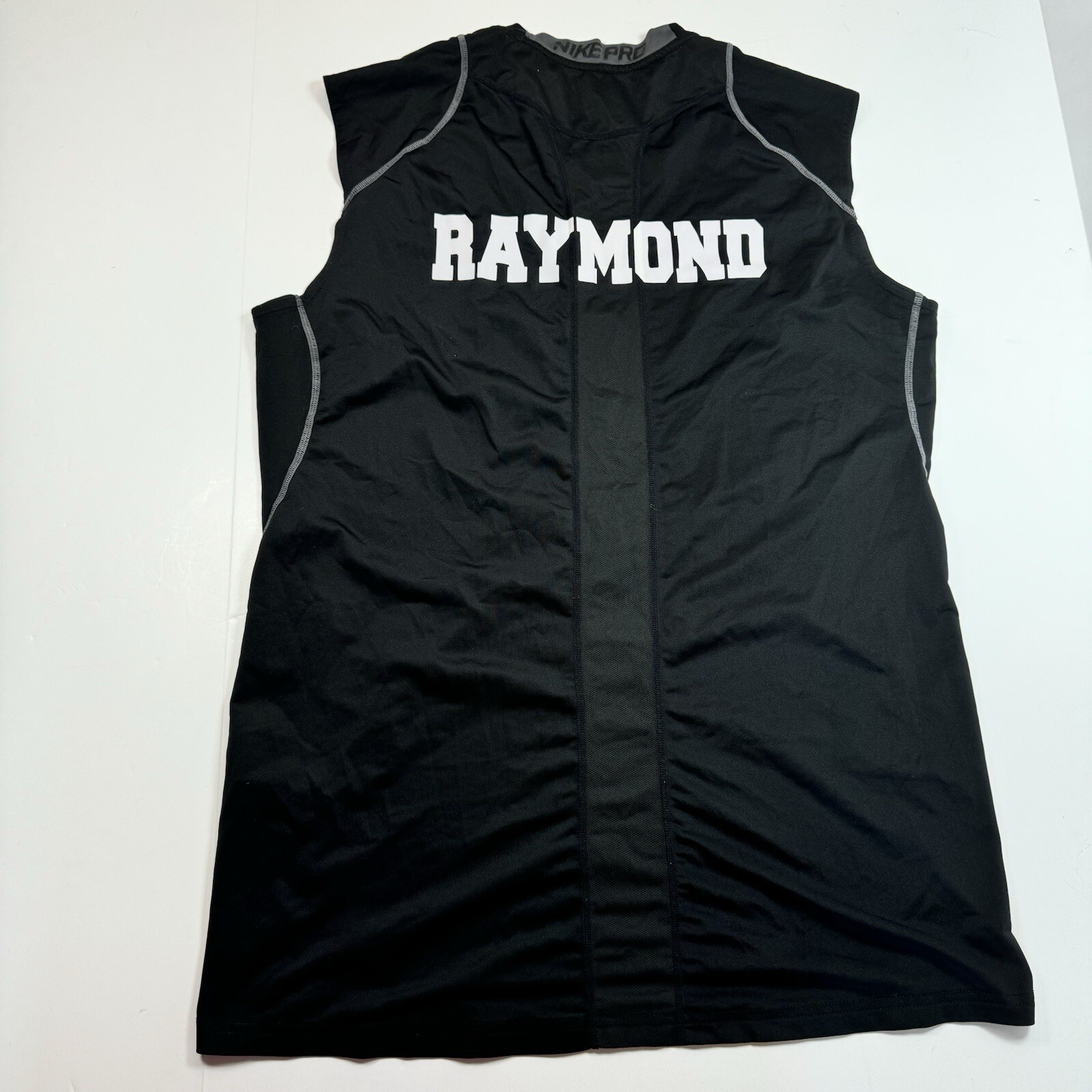 Nike Pro Dri-fit Men's Fitted Tank Top Black W/Name “Raymond” Size M gallery