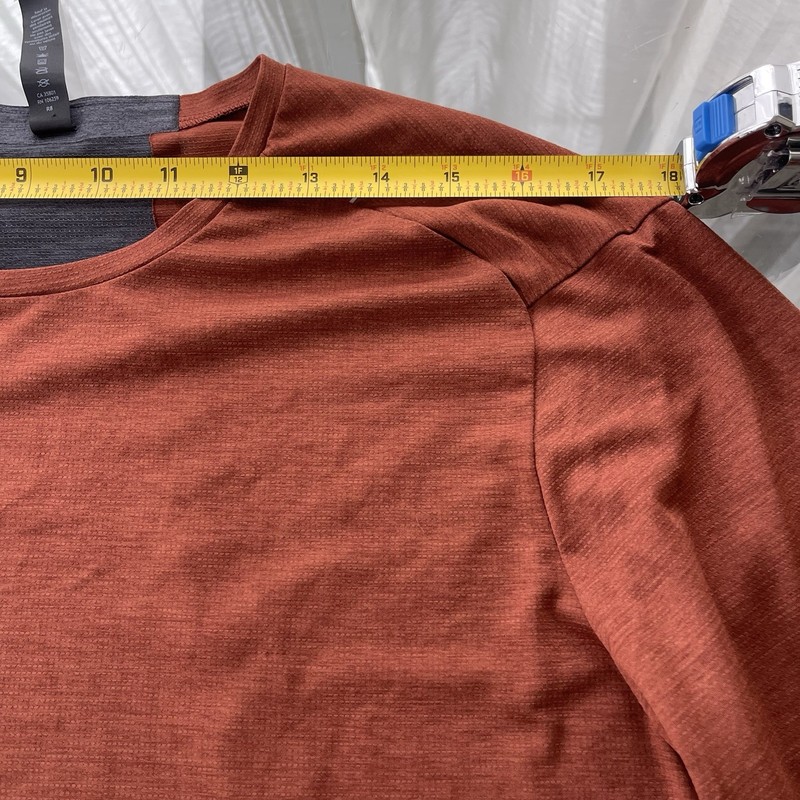 Lululemon Shirt Mens M Fast Free Tech LS Athletic Training Reflective Rust Grey gallery