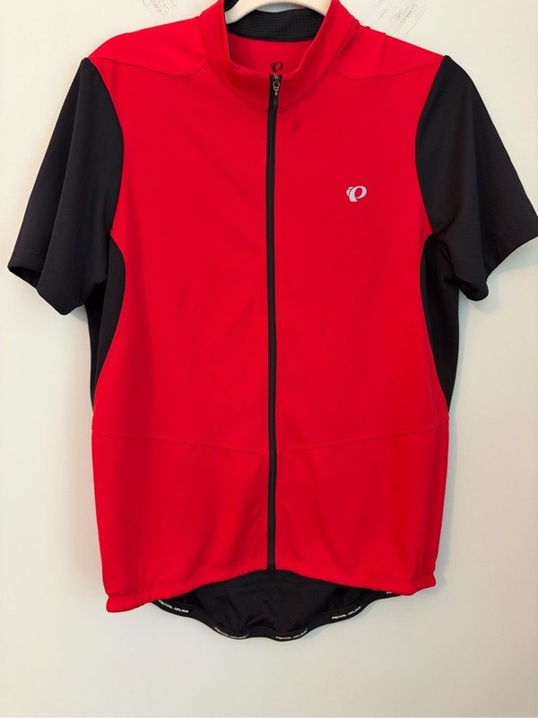 Pearl Izumi Men's Cycling Jersey Large Full Zip Red Black Road Bike Shirt gallery