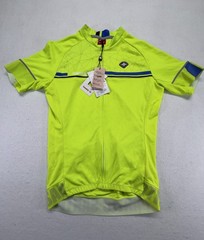 Santic Cycling Jersey Mens XSmall Shirt Yellow 170/88A Reflective Mesh 3 Pocket
