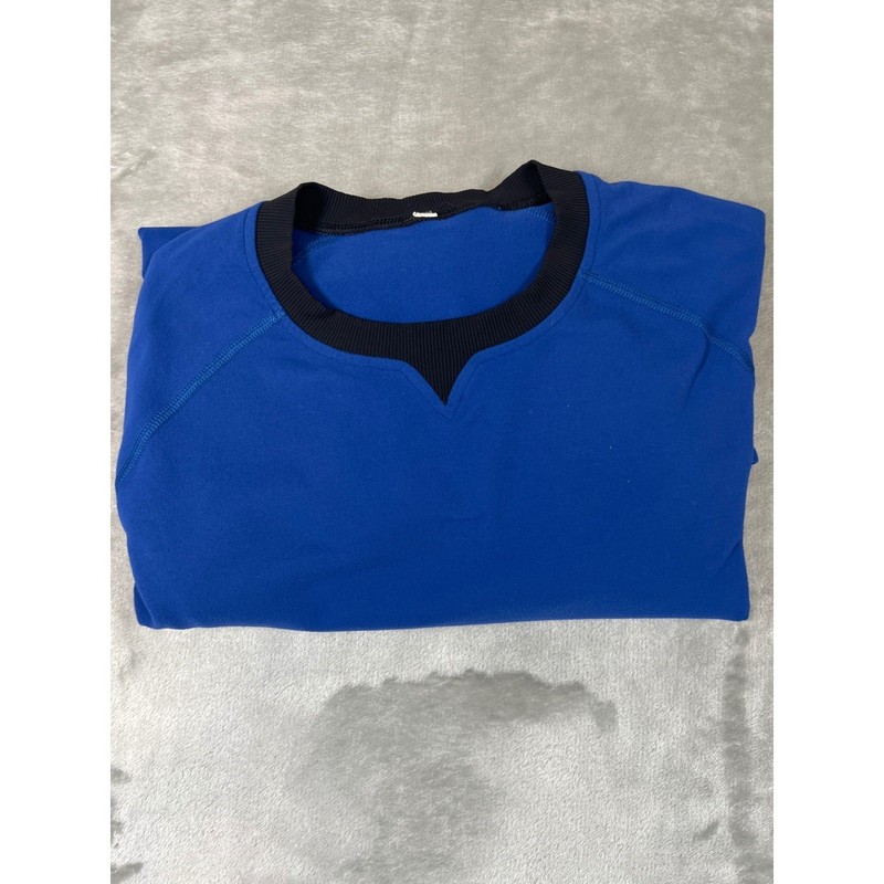 Lululemon Mens Medium Blue Running Pullover Thumbhole Long Sleeve Athletic Top gallery