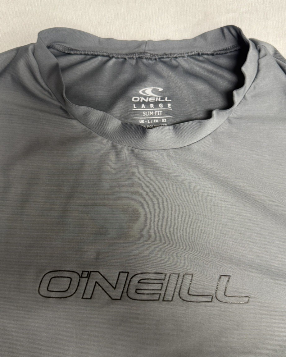 O'Neill Shirt Mens Large Gray Long Sleeve UV Surf Rash Guard Performance Top gallery