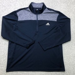 Adidas Pullover Men’s Large Blue Quarter Zip Golf Performance Logo Stretch