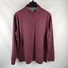 Johnnie O Shirt Mens XL Multi Check Performance Fleece Pullover 1/4 Zip JMK02200