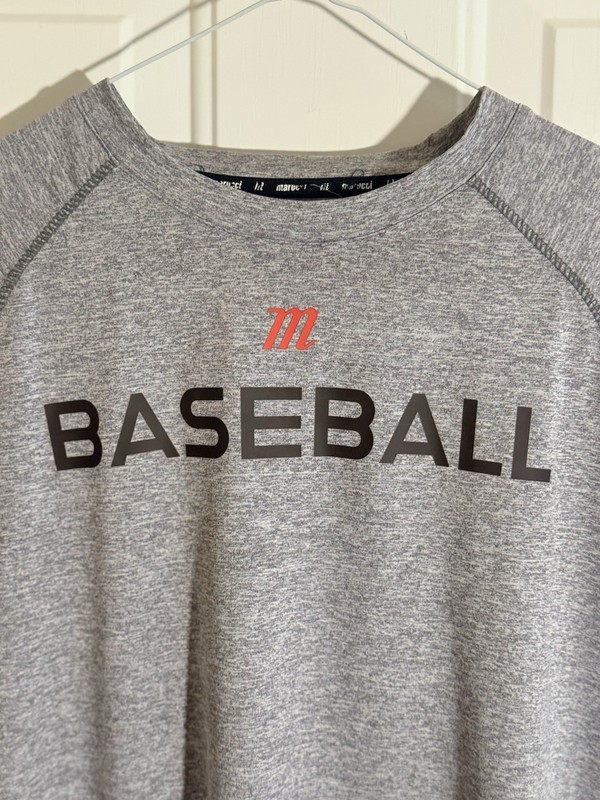 Marucci Moisture Wicking Gray Crew Neck Short Sleeve T-Shirt Men’s M gallery