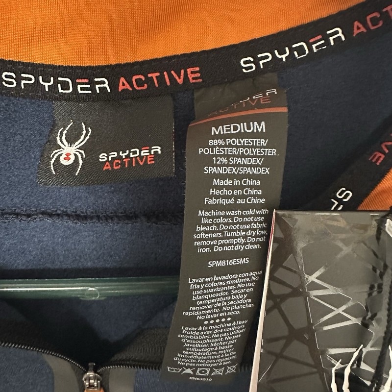 NWT Spyder Active ProWeb Compression 1/4 Zip Pullover Shirt Mens Med Blue Black gallery