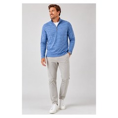 Johnnie-O Pace 1/4 Zip Pullover Lake Blue Space Dye Stretch Performance Large
