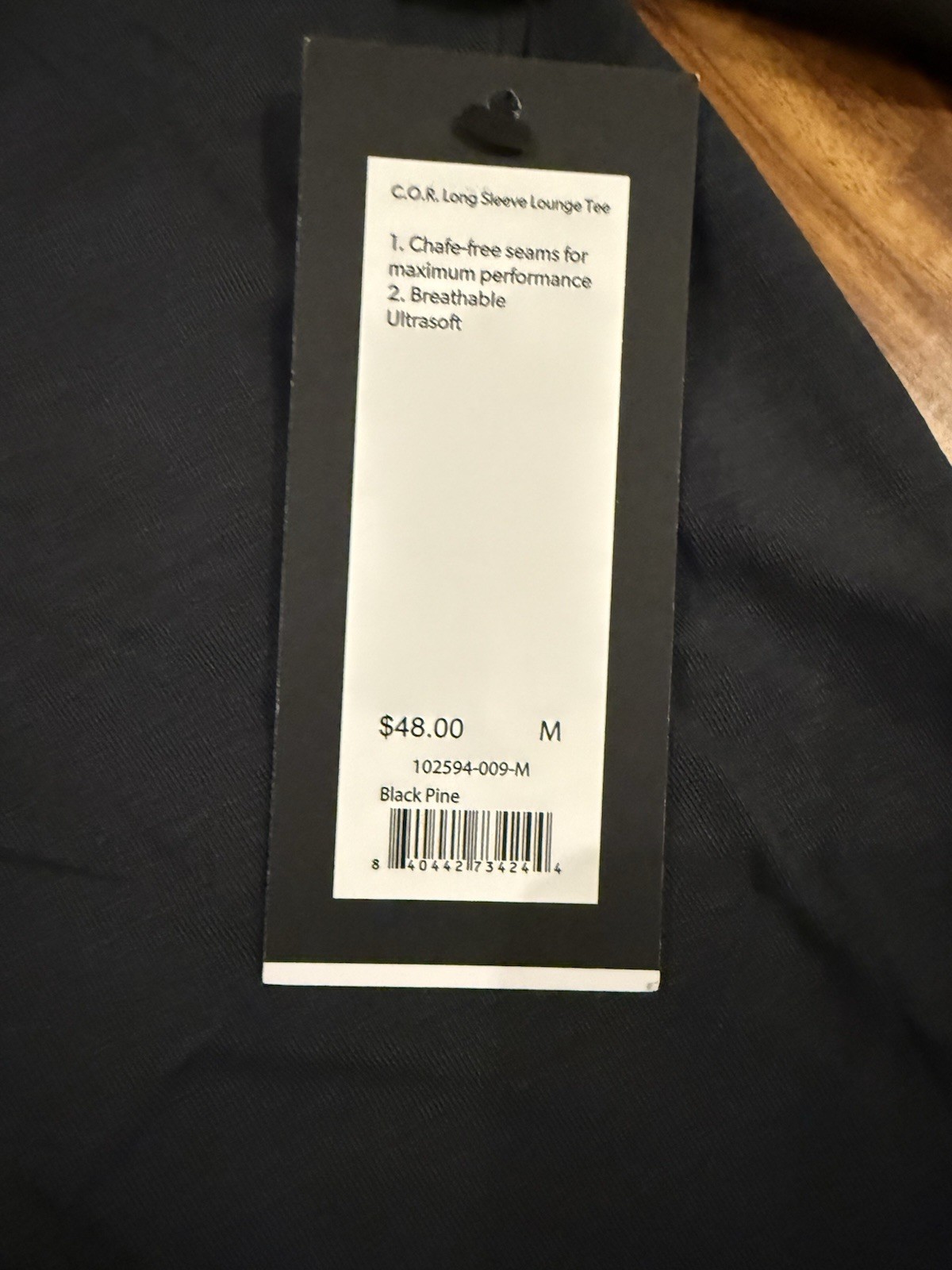 Rhone Shirt Mens Medium Black Pine C.O.R. Long Sleeve Lounge Tee NWT gallery