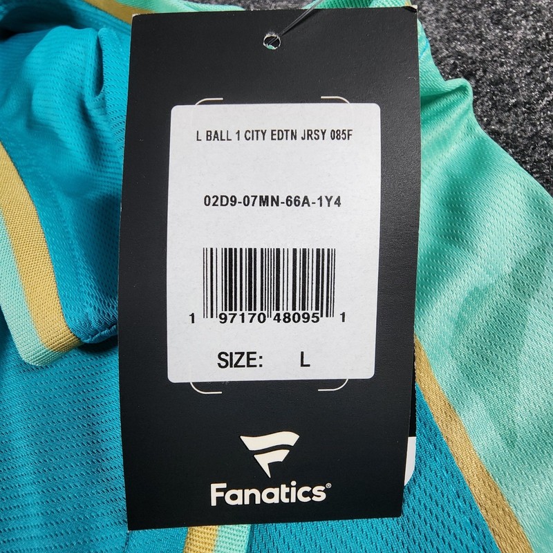 NWT Fanatics #1 LaMelo Ball Hornets City Edition Jersey Mens L Teal Buzz City gallery