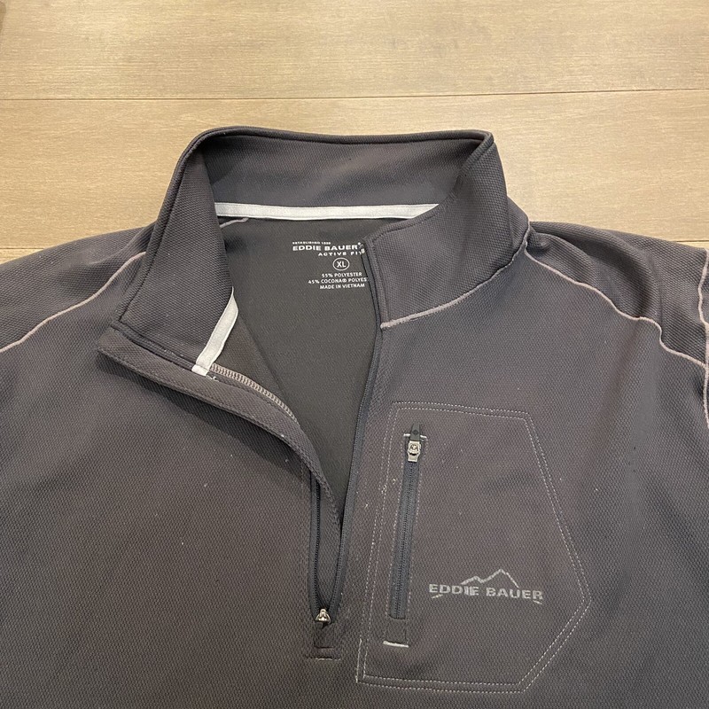 EDDIE BAUER Sport Active Fit Long Sleeve 1/4 Zip Pullover Shirt Men’s XL Gray gallery