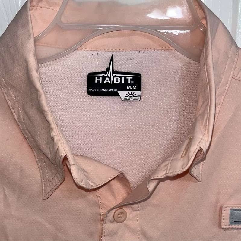 Habit Men's Peach Medium Short Sleeve 40+ Solar Factor Fishing Shirt gallery