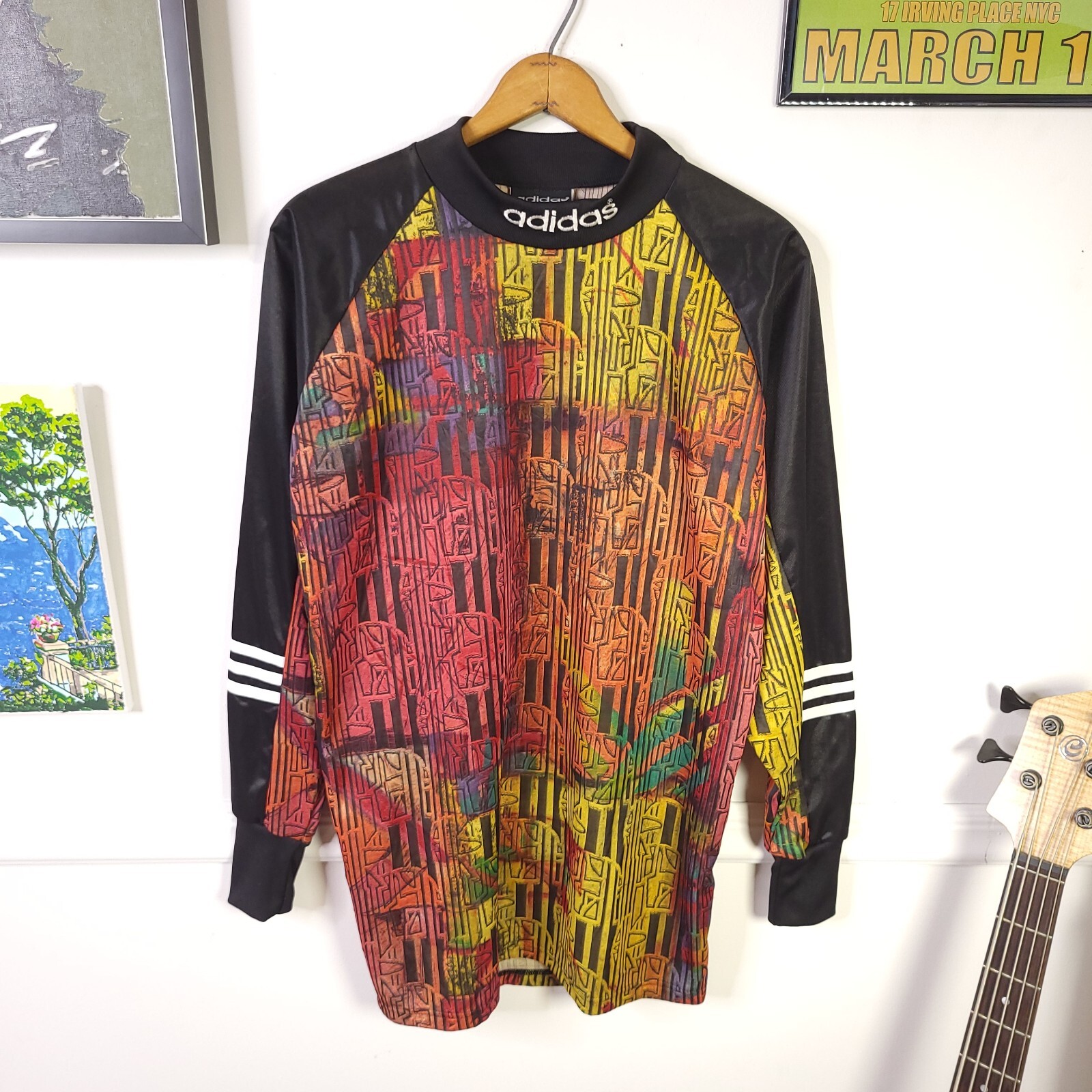 Vintage 1994 Adidas Goalkeeper Jersey Trefoil Aztec Logo Sz M NOS NWT RARE gallery