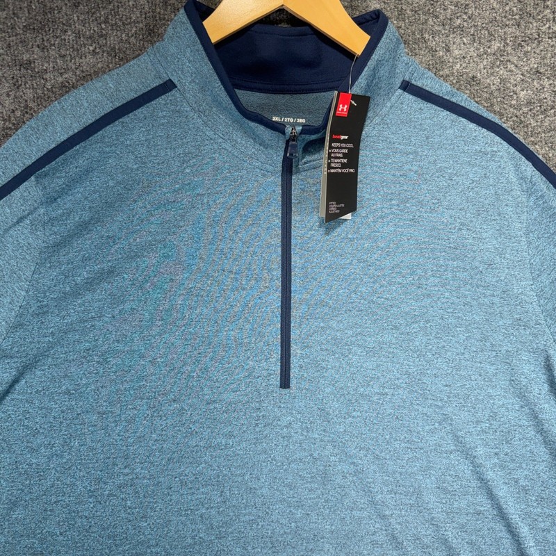 Under Armour UA Siro Elite 1/2 Zip Pullover Mens 2XL Blue Heathered Performance gallery