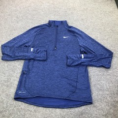 Nike Dri-FIT Pullover Mens Medium Blue Long Sleeve 1/4 Zip Reflective Top