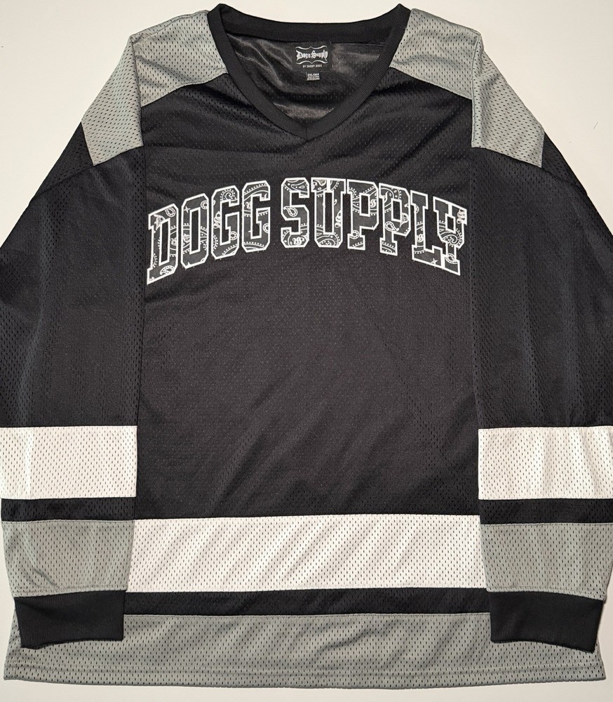 Dogg Supply by Snoop Dogg Men’s 2XL Mesh Hockey Jersey Black Gray 93