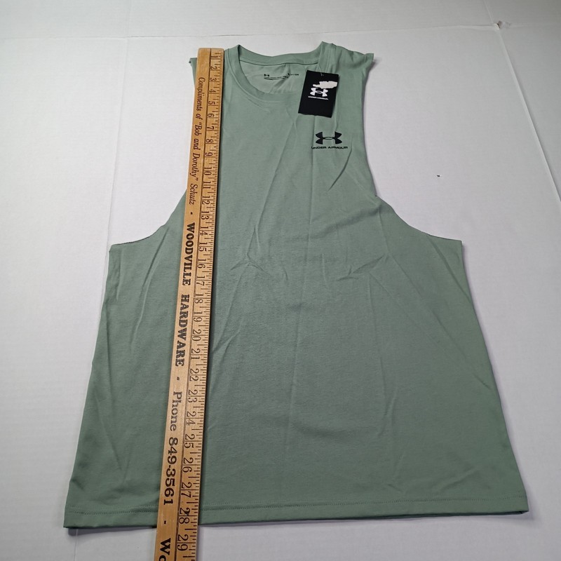 NWT Men’s Size S Under Armour Left Chest Cut Off Tank Top Shirt 1329286-348 gallery