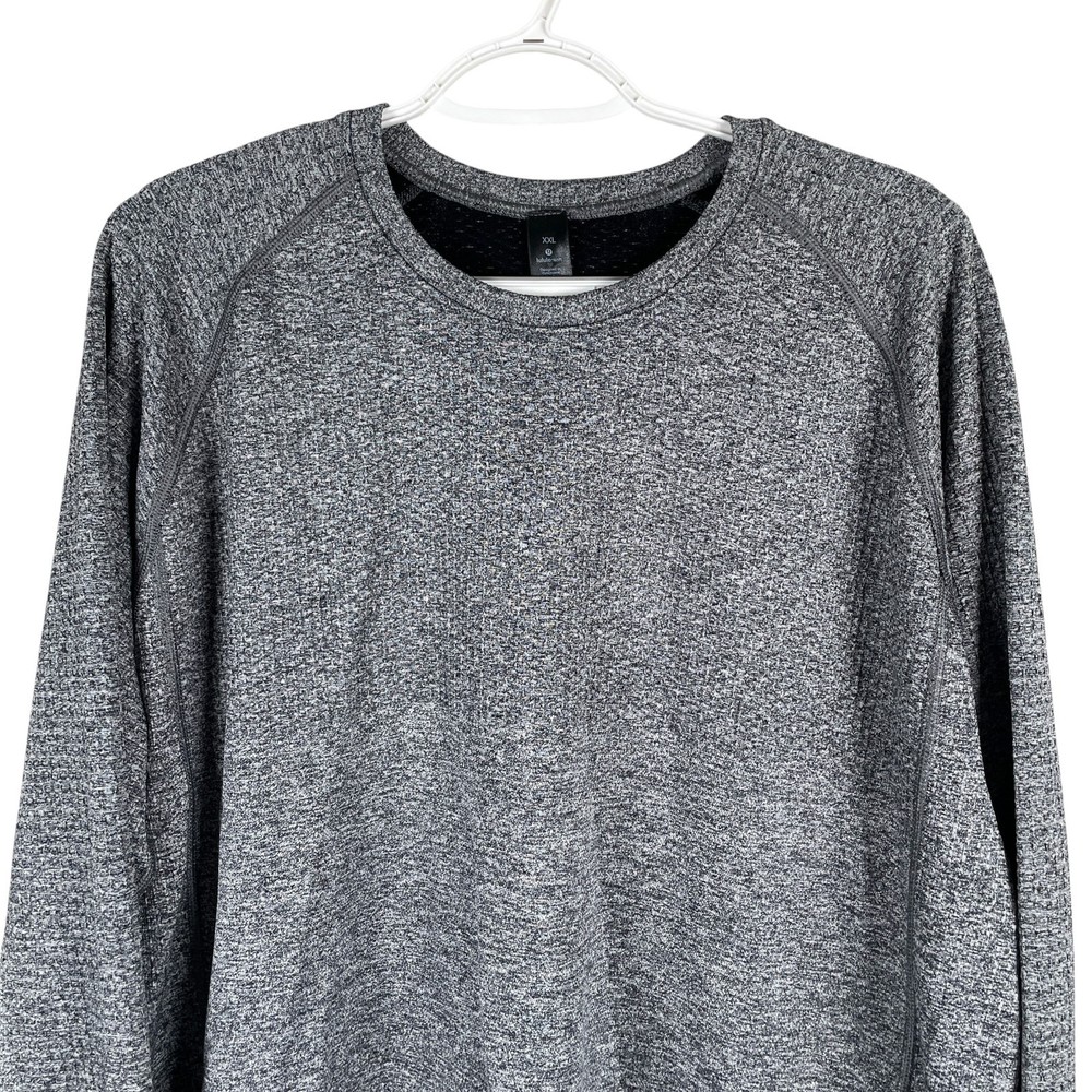 Lululemon Mens Engineered Warmth Textured Crewneck Sweater 2XL Merino Wool Gray
