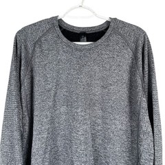 Lululemon Mens Engineered Warmth Textured Crewneck Sweater 2XL Merino Wool Gray