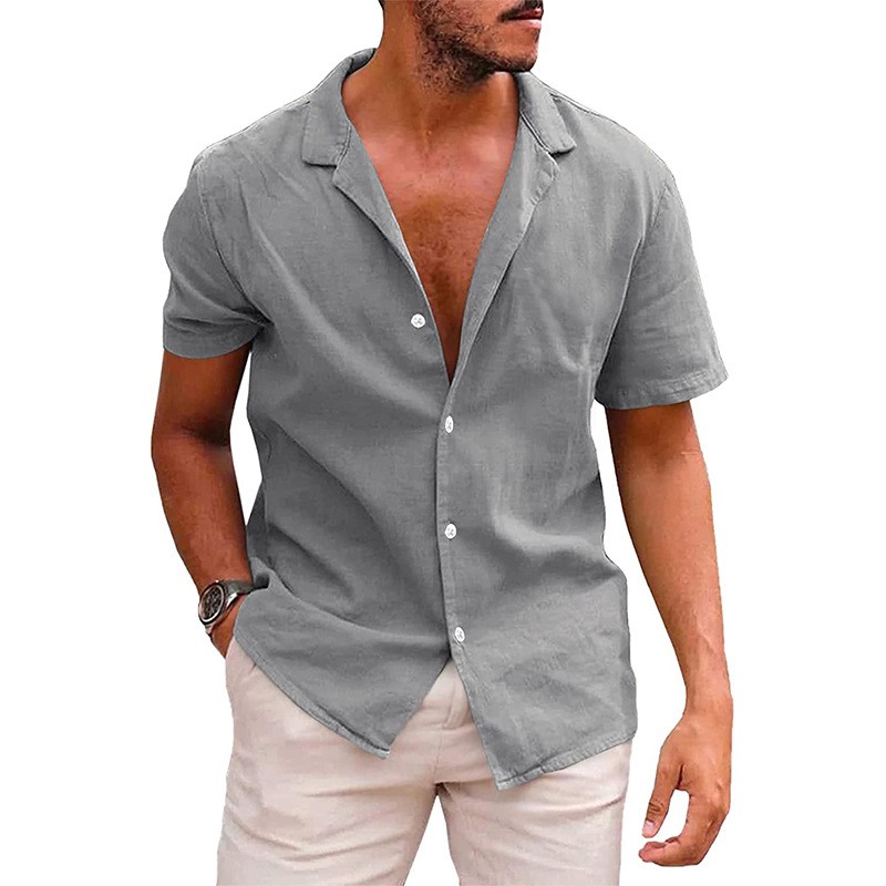 Men's Casual Button Down Short Sleeve Beach Shirt Lightweight and Breathable gallery