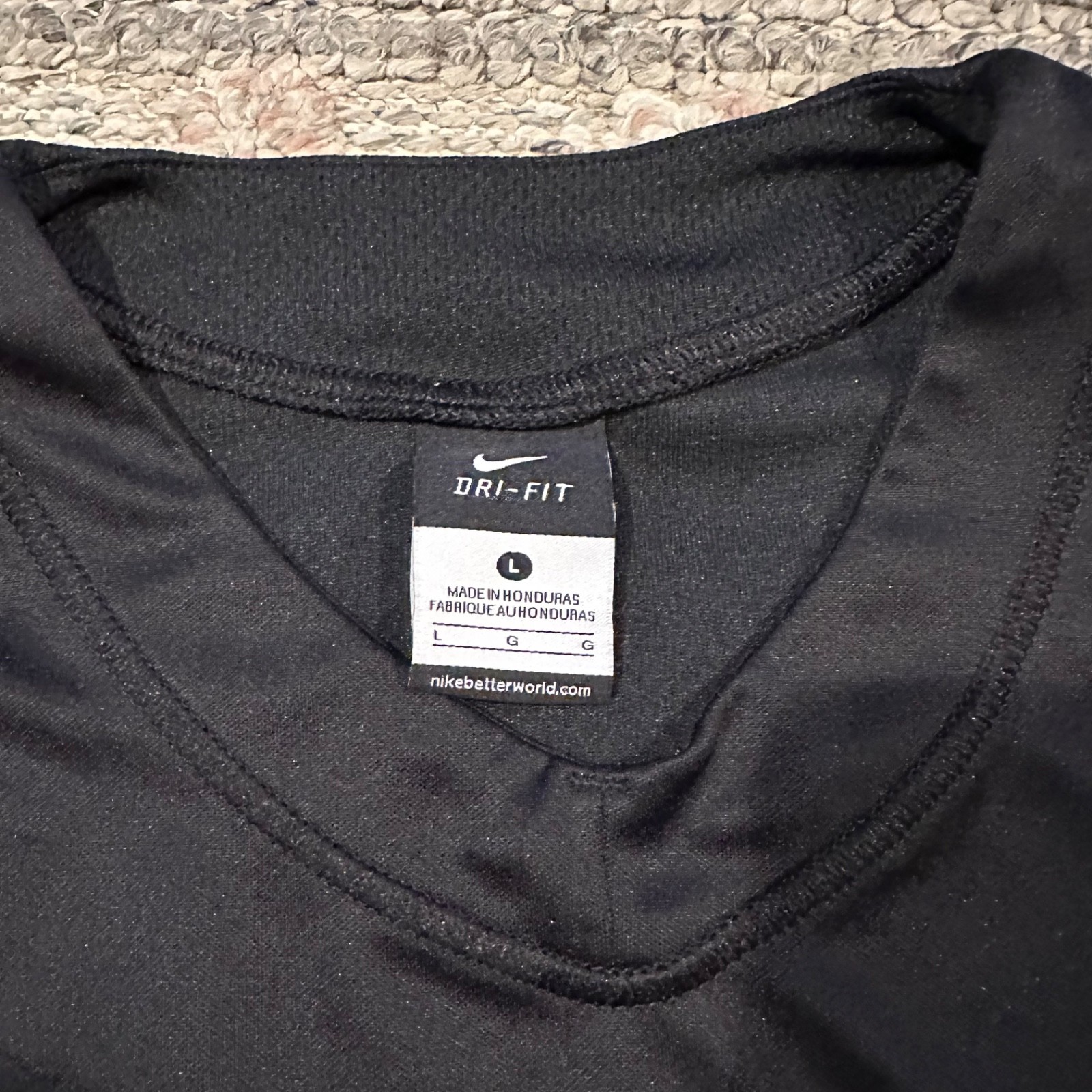 Nike Team Dri Fit Black Jersey Men's (L) Practice Tank Black Trim V-Neck gallery