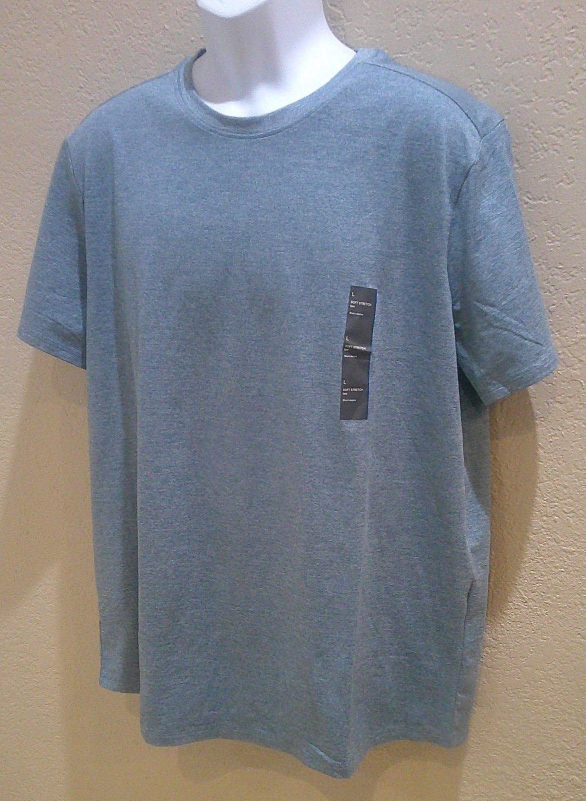 Men's Short Sleeve Soft Stretch T-Shirt Wicking All in Motion Light Blue Heather gallery