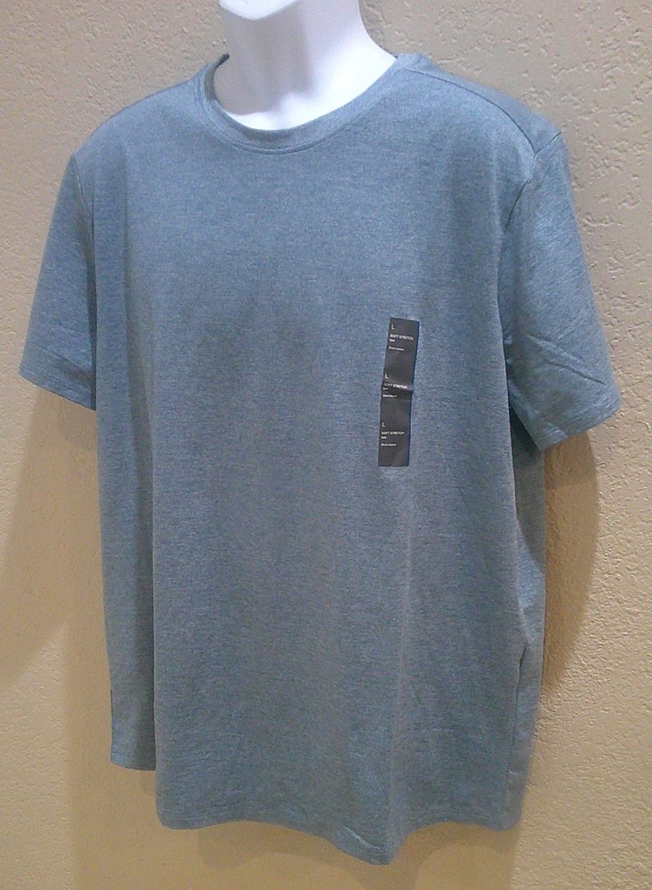Men's Short Sleeve Soft Stretch T-Shirt Wicking All in Motion Light Blue Heather