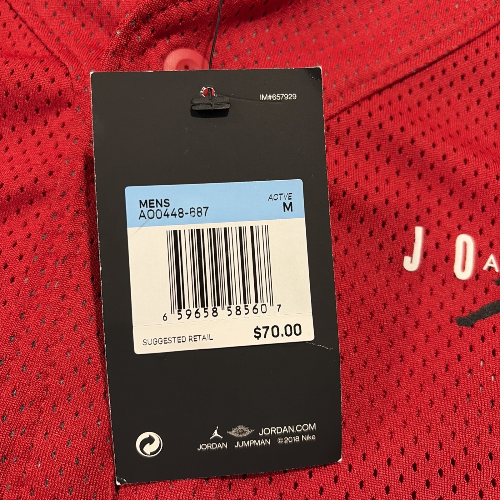 Nike Jordan Air Mesh Baseball Jersey Mens Medium Red Jumpman Logo gallery