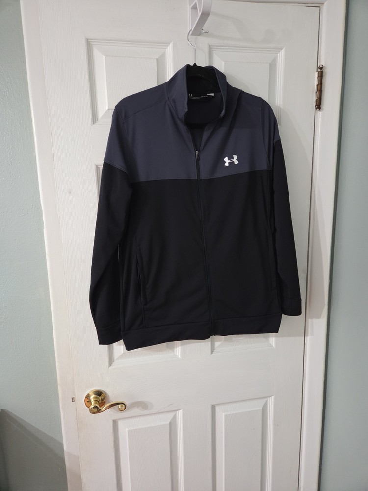 Under Armour Men's Gray and Black Full Zip Track Jacket. L
