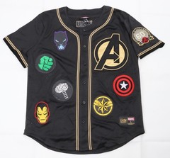 Marvel Avengers 60th Anniversary Lids Exclusive Black Mesh Baseball Jersey Large