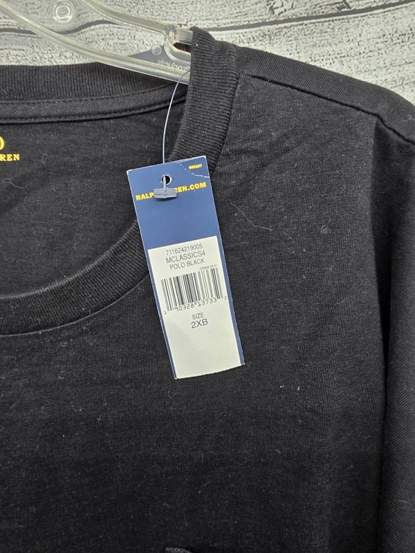POLO RALPH LAUREN LONGSLEEVE BLACK TEE SHIRT MEN'S SIZE 2XB BIG BNWT gallery