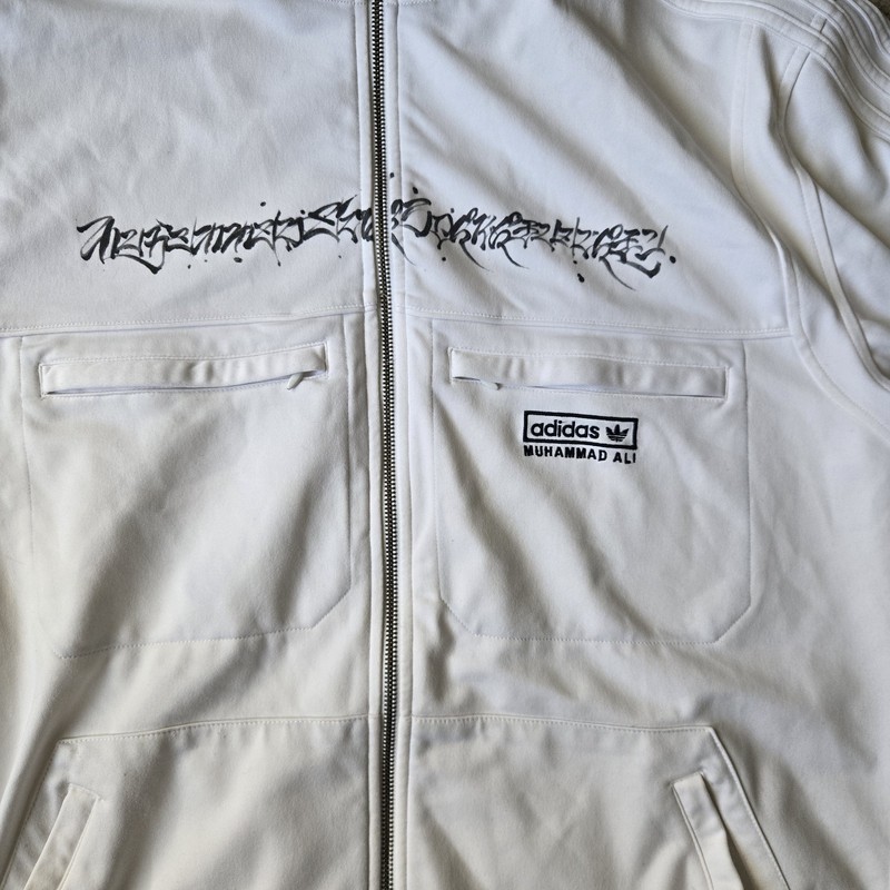 ADIDAS MUHAMMAD ALI TRACK TOP JACKET DEDICATION TT Sz L Streetwear Blokecore HTF gallery