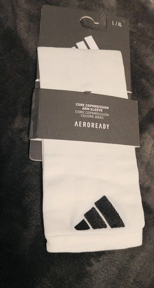 Adidas Core White Compression Arm Sleeve Single L-XL NWT gallery