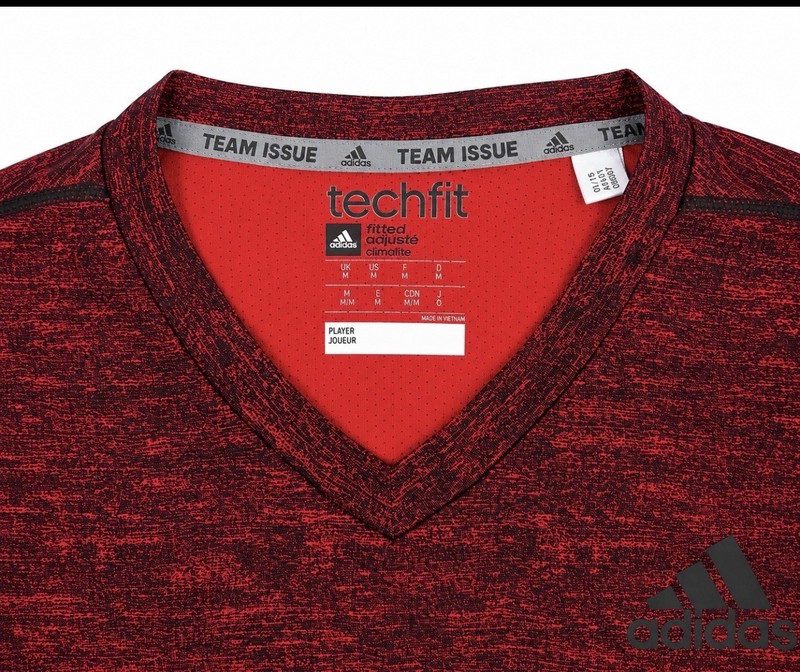 Adidas Techfit Team Climalite Men’s M Red Heather Long Sleeve Compression Shirt gallery