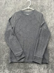 Goodfellow & Co Thermal Top Mens M Gray Standard Raglan Sleeve Knitted Side Slit