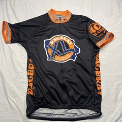 RAGBRAI XL 40 Years Jersey Mens Large Black Orange Primal Full Zip Cycling Bike
