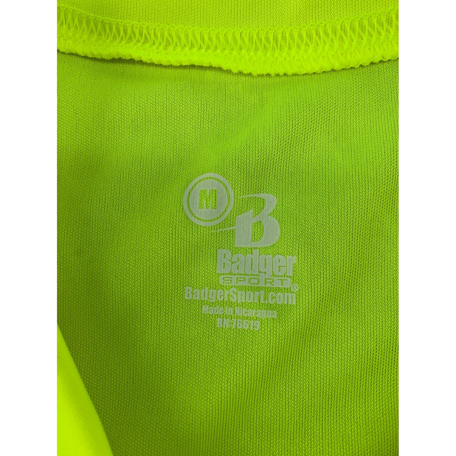 Badger Sport Neon Yellow Short Sleeve Athletic TShirt Performance Tee size M gallery