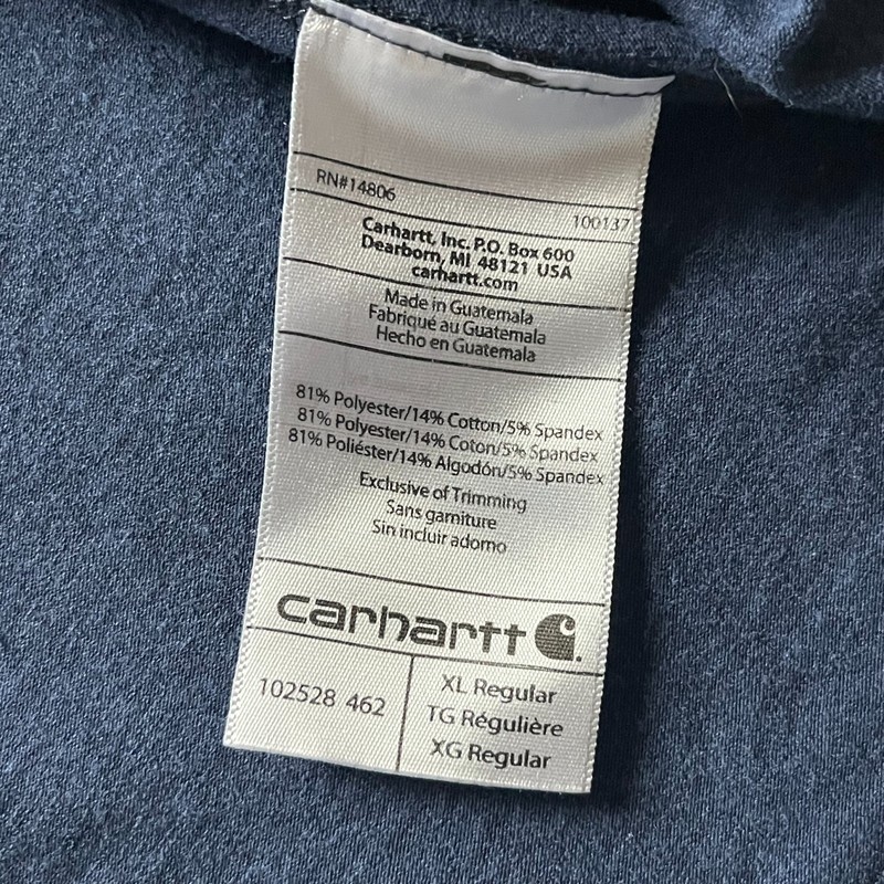 Carhartt 1/4 Zip Slightly Fitted Pullover Men XL Blue Relaxed Force Lightweight gallery