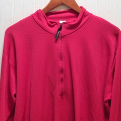LL Bean Pullover Mens XLT Red Quarter Zip Long Sleeve Outdoors Hiking Top