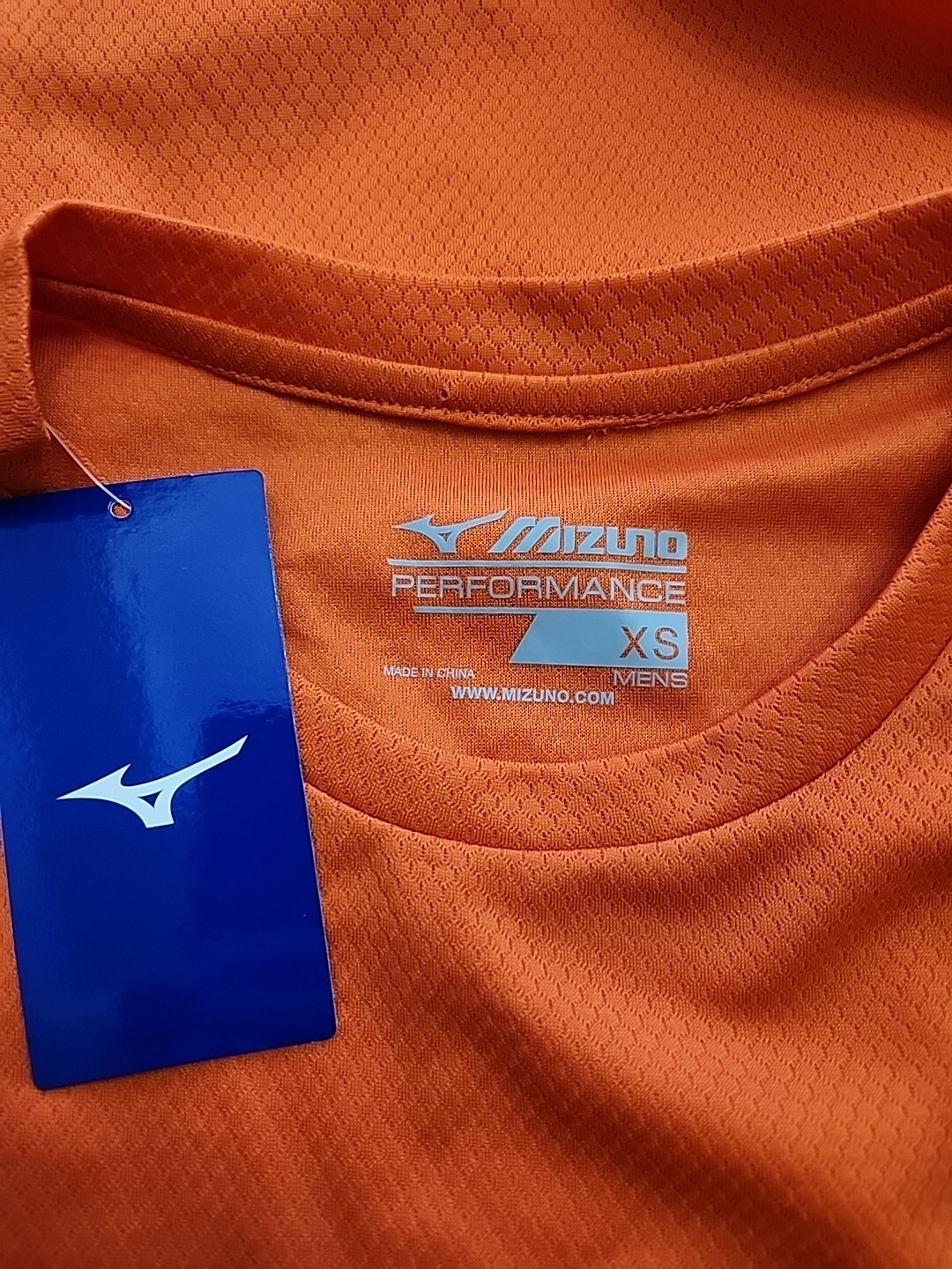 Mizuno Performance Tee Shirt Mens XS Orange Textured Athletic NEW gallery