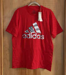 Adidas Men’s American Badge of Sports T Shirt Tee Red Size L NWT