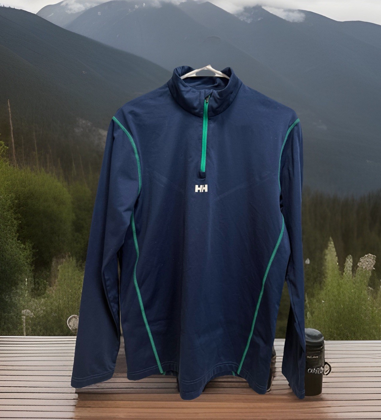 Helly Hansen Dry Charger 1/2 Zip Stretch Pullover Mid Layer Blue Ski Run Men's L gallery