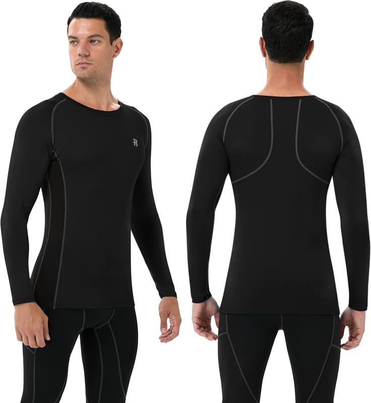 Runhit Compression Shirts for Men Long Sleeve Cool Dry Athletic Workout Tee Shir gallery