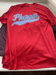 Phenom Nike Dri Fit Size Large Red With Blue Lettering