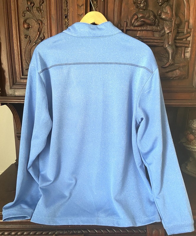 Pebble Beach Performance 1/4 Zip Men’s Pullover Blue L/S Golf Lightweight Large gallery