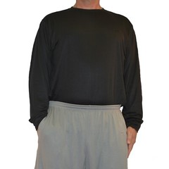 Big and Tall Dri-Wize Birdseye Mesh Activewear Crewneck Long Sleeve Shirt