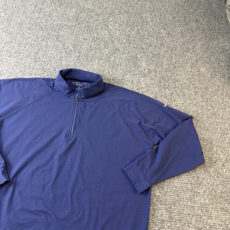 Holderness & Bourne Pullover Mens XL Blue Quarter Zip Golf DryLuxe Performance gallery