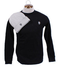 Southpole Men’s S Black Long Sleeve Thermal Shirt & Gray Knit Cuff Beanie