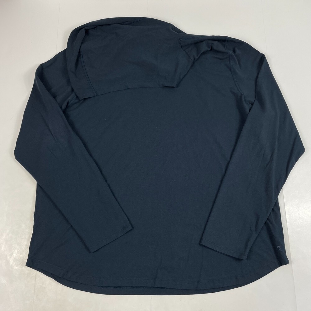VRST Shirt Mens Extra Large Blue Hooded Long Sleeve Workout Gym Running Stretch