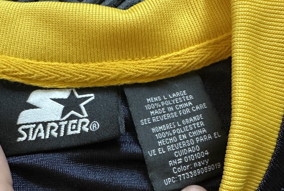 Vintage Starter Jersey Men’s Basketball Navy Yellow Mesh Sleeveless Jersey #08 gallery