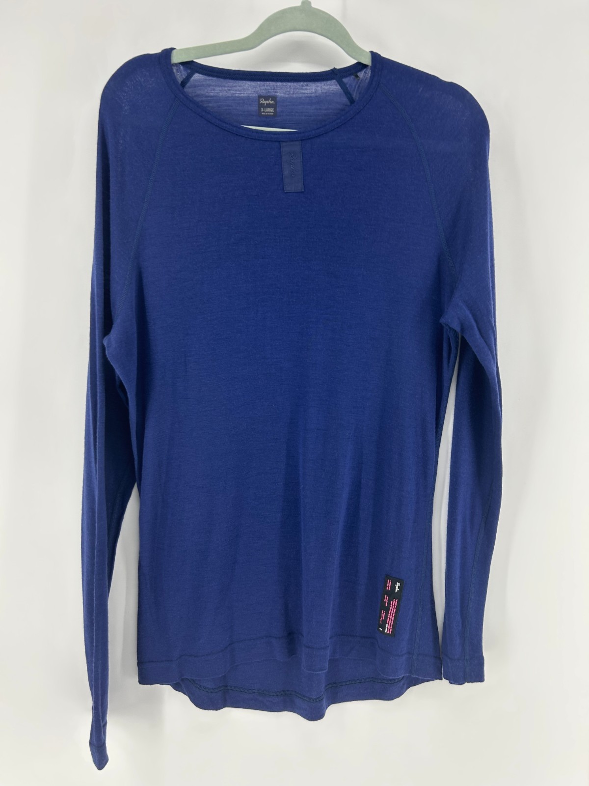 Rapha Merino Wool Base Layer Long Sleeve Shirt Men's XL Navy Blue Crew Neck gallery